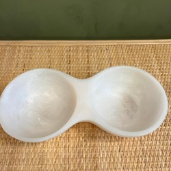 White Small two Circles Bowl  