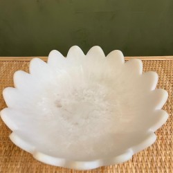 White Deep Round Petal Bowl